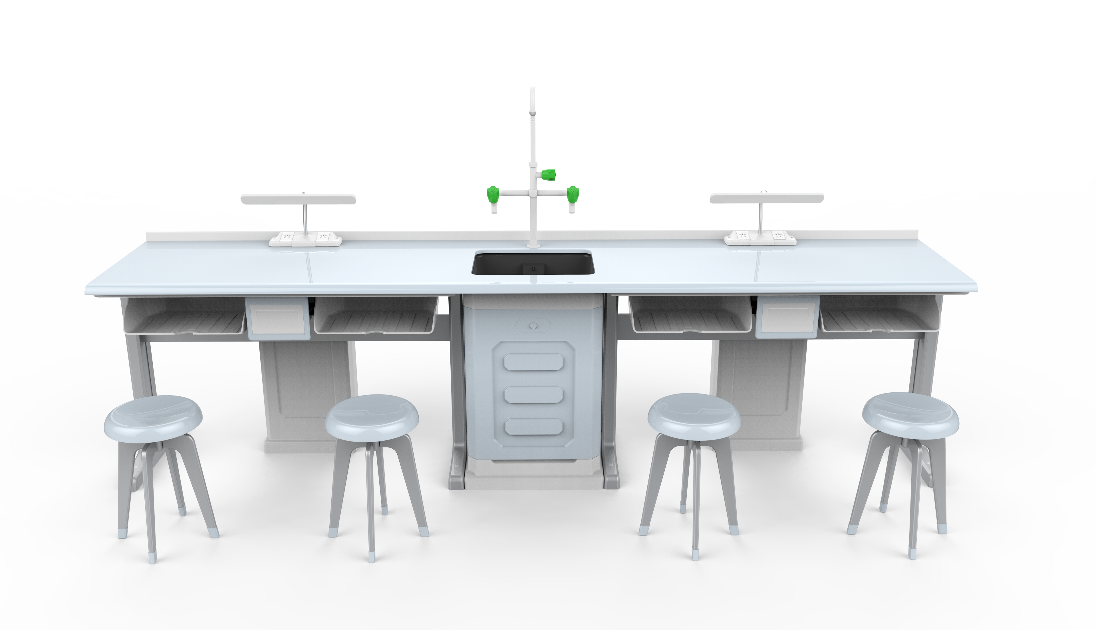 連體臺(tái)燈-淡藍(lán)